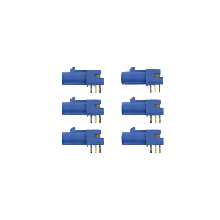 Fakra C Blue SMB Plug Male PCB Mount Right Angle Connector for GPS RF Communications Systems