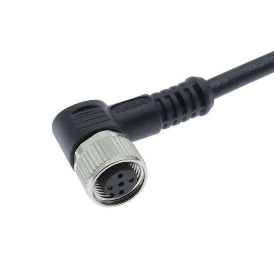 5-Core Black 90 Degree Elbow Round Waterproof M12 Connector