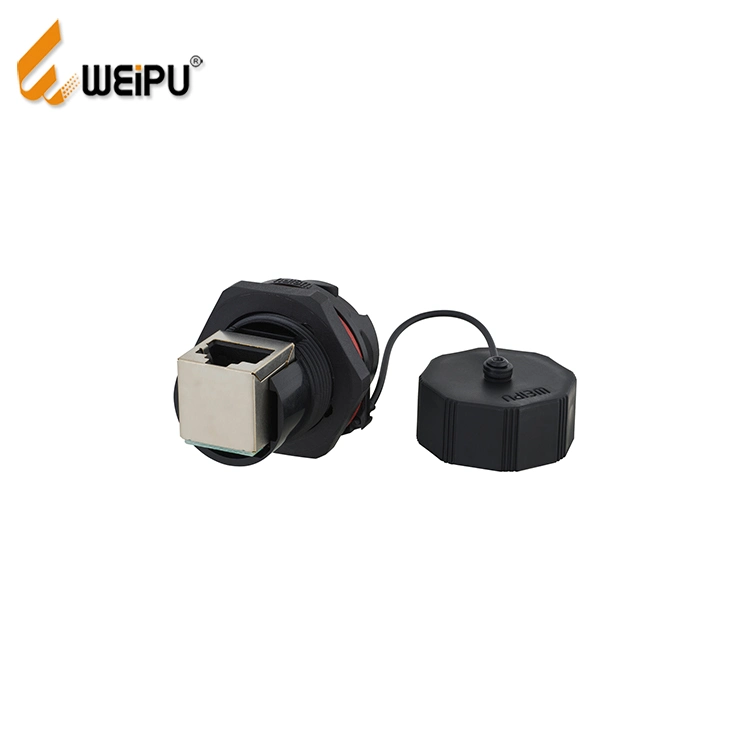 Weipu Rj45f71ra Ethernet Splitter Circular M8 Waterproof Male and Female Horn Connector