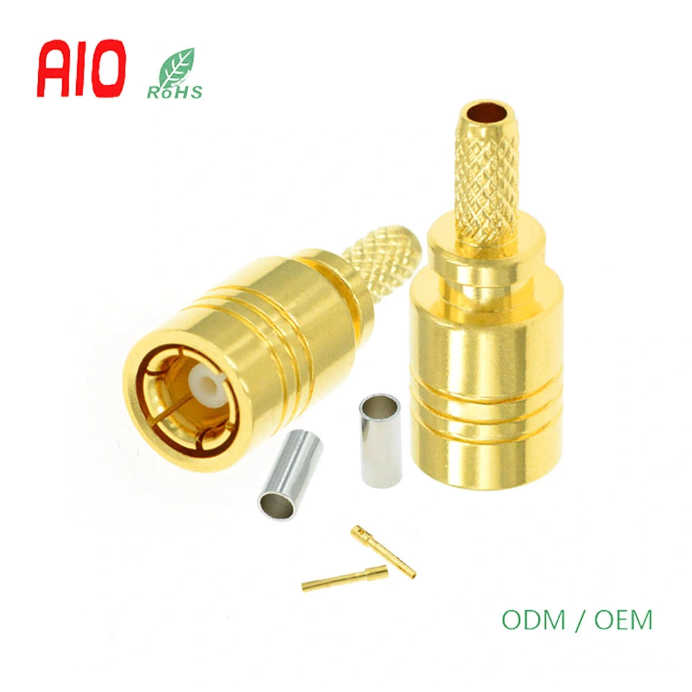 SMB Female Right Angle Crimp-Type RF Coaxial Connector for Cable Rg316