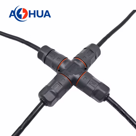 Automotive Screw Fixing X Type Splitter Power Waterproof Cable Connector